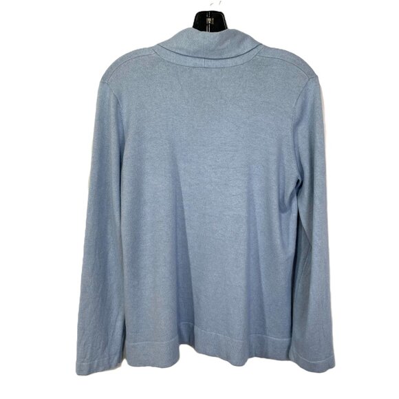 Jones New York Silk Angora Blend Mock Neck Sweater Light Blue Size LP - Picture 7 of 13